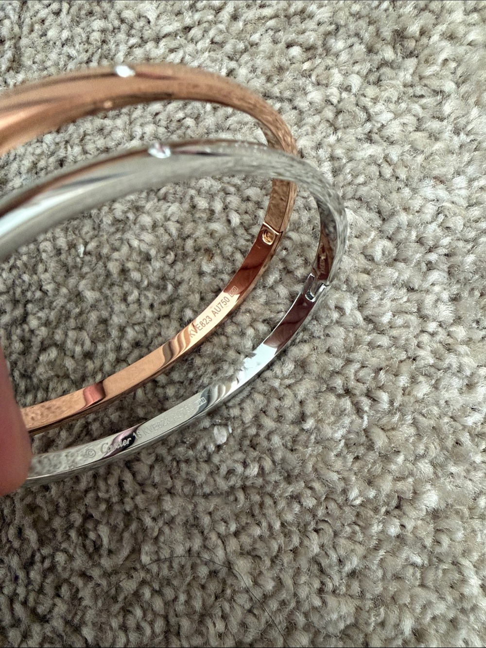 Cartier Love Bracelets in Rose Gold and White Gold - Picture 3 of 3